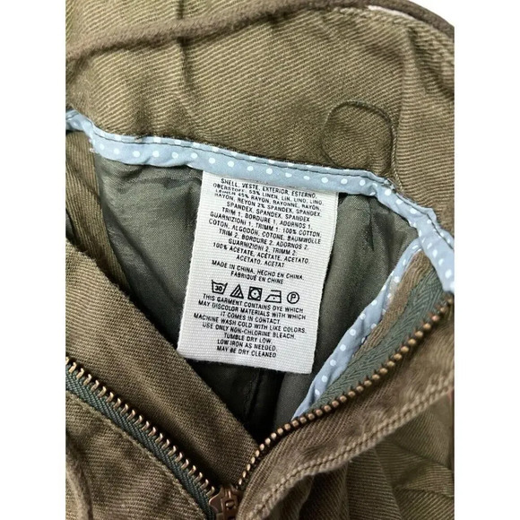 Anthropologie Pilcrow And Letterpress Olive Green Linen Blend Chino Ankle Pants - Picture 4 of 7